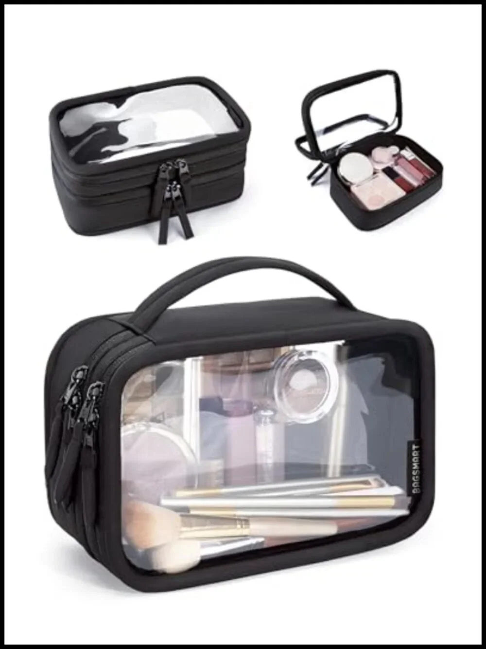 TSA Approved Clear Toiletry Bag with Handle, Water-Resistant PVC Makeup Bag